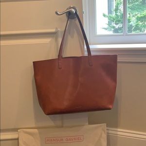 Mansur Gavriel Large Brandy Tote raw interior